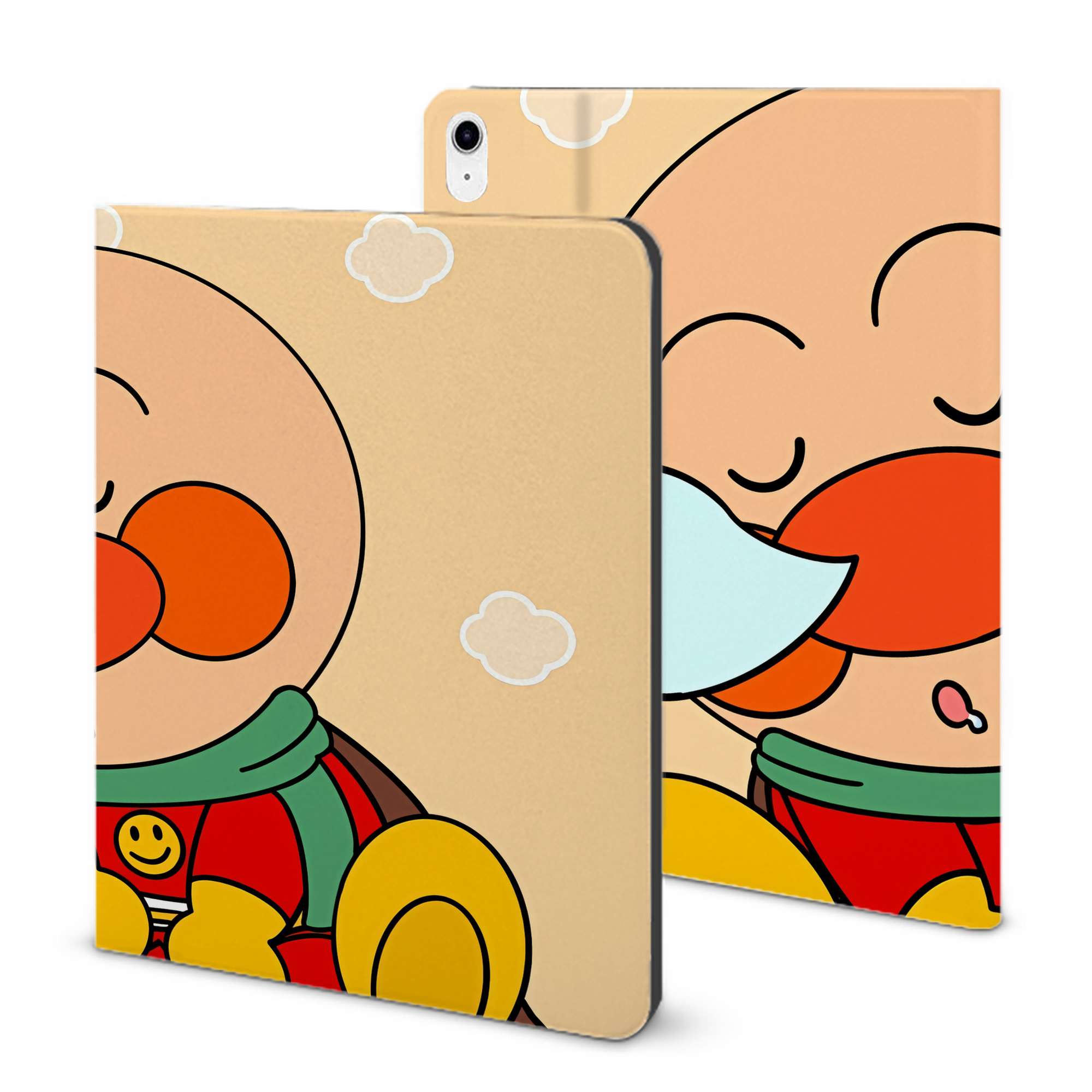 （画像用） アンパンマン Anpanman IPad ケース ブック型 PUレザー TPU 耐衝撃 軽量 薄型 ペン収納なし 全面保護 IPad 各モデル対応